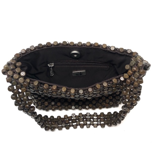 The Sak Wood Beaded Hobo Bag Boho Chic Earthy - Picture 3 of 8